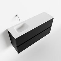 Toiletmeubel Mondiaz Ada | 100 cm | Meubelkleur Urban | Lex wastafel Talc Links | Zonder kraangat