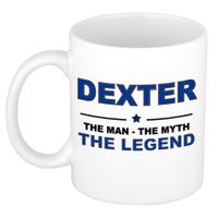 Naam cadeau mok/ beker Dexter The man, The myth the legend 300 ml   -