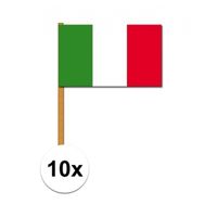 10x stuks Italie zwaaivlaggetjes   -