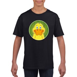 T-shirt eend zwart kinderen XL (158-164)  -