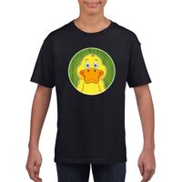 T-shirt eend zwart kinderen XL (158-164)  -