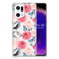 OPPO Find X5 Pro TPU Case Butterfly Roses - thumbnail