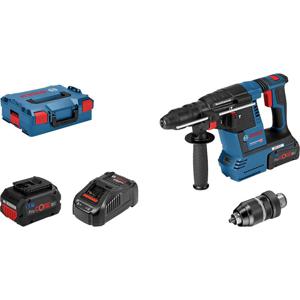 Bosch Professional GBH 18V-26 F SDS-Plus-Accu-boorhamer 18 V 5.5 Ah Li-ion Incl. 2 accus, Incl. lader, Incl. koffer, Incl. accessoires