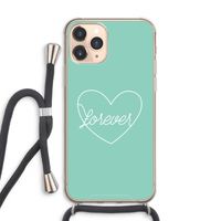 Forever heart pastel: iPhone 11 Pro Max Transparant Hoesje met koord