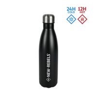 Roestvrijstalen waterfles - 500ml - voor warm en koud houden - waterdichte afdichting - Zwart