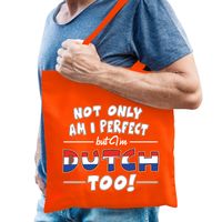 Not only perfect Dutch / Nederland cadeau tas oranje voor heren