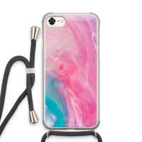 Roze explosie: iPhone 8 Transparant Hoesje met koord