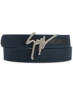 Giuseppe Zanotti ceinture à logo Giuseppe - Bleu - thumbnail