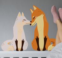 Wilde dieren stickers Witte en gembervos - thumbnail