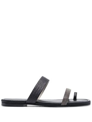 Fabiana Filippi mules en cuir à bout ouvert 15 mm - Noir