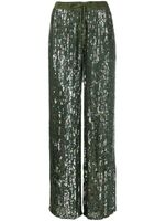 P.A.R.O.S.H. pantalon palazzo brodé de sequins - Vert - thumbnail