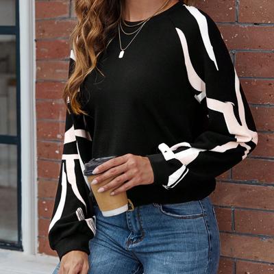 Bon&Bon Graphic Print Raglan Sleeve Sweatshirt | Black Casual Pullover Black / XL