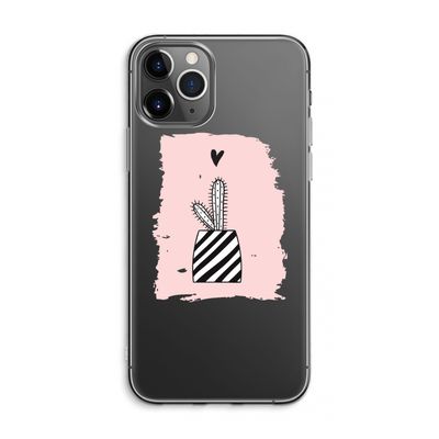Zwart-wit cactus: iPhone 11 Pro Max Transparant Hoesje