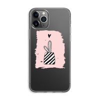Zwart-wit cactus: iPhone 11 Pro Max Transparant Hoesje