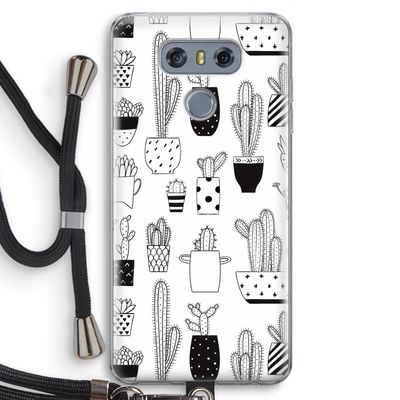 Cactusmotief: LG G6 Transparant Hoesje met koord