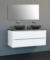 Badmeubel Senza Dynasty met 2 ronde kommen 120 Hoogglans Wit