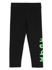 MSGM Kids legging en jersey à logo imprimé - Noir