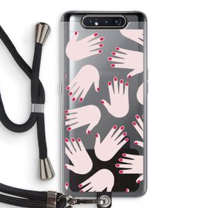 Hands pink: Samsung Galaxy A80 Transparant Hoesje met koord
