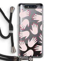 Hands pink: Samsung Galaxy A80 Transparant Hoesje met koord