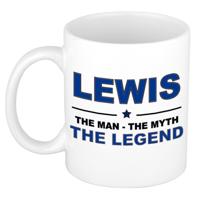 Lewis cadeau mok - man myth legend - naam koffiemok - 300 ml - collega - vaderdag
