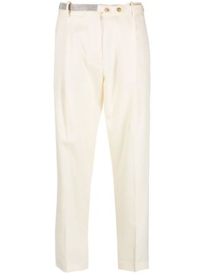 Fabiana Filippi pantalon taille-haute à ornements strassés - Tons neutres