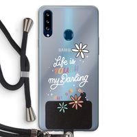 Tough Life: Samsung Galaxy A20s Transparant Hoesje met koord