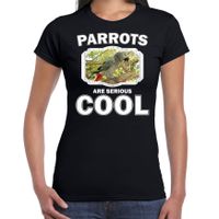 Dieren grijze roodstaart papegaai t-shirt zwart dames - parrots are cool shirt - thumbnail