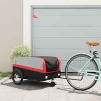 VidaXL Fietstrailer 45 kg ijzer zwart en rood