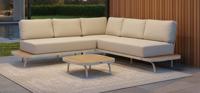 Porto lounge corner set oyster steel/acacia teak look Eurofar - Eurofar