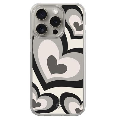 iPhone 15 Pro Max hybride hoesje - Hart swirl zwart iPhone 15 Pro Max hybride hoesje - Hart swirl zwart