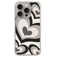 iPhone 15 Pro Max hybride hoesje - Hart swirl zwart iPhone 15 Pro Max hybride hoesje - Hart swirl zwart