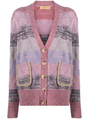CORMIO cardigan Renato à rayures - Rose