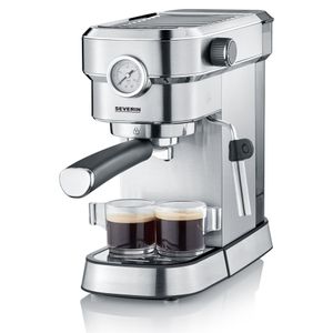 Severin KA 5995 Espressomachine met filterhouder RVS (geborsteld), Zwart 1350 W Met melkopschuimer