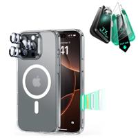 iPhone 16 Pro Max Classic Hybrid Magnetic Case (Camera Control) & Screen Protection Bundle - Frosted Clear