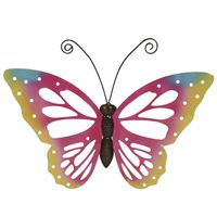Grote roze vlinders/muurvlinders 51 x 38 cm cm tuindecoratie   -