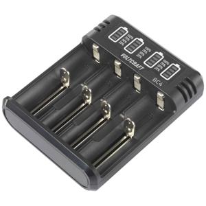 VOLTCRAFT BC4 Batterijlader Li-ion, NiMH AA (penlite), AAA (potlood), C (baby), Sub-C, 10440, 16340, CR-123A, 17335, 17500, 17670, 18490, 18650, 21700, 22650,