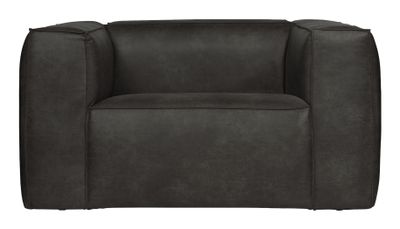 WOOOD Fauteuil 'Bean' Recycle Leer, kleur Zwart