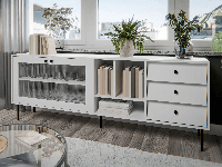 Dressoir AURALU 2 deuren 3 lades 3 vakken wit