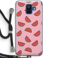 Watermeloen: Samsung Galaxy A6 (2018) Transparant Hoesje met koord