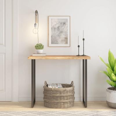 Tafelblad rechthoekig natuurlijke rand 80x40x3,8 cm acaciahout