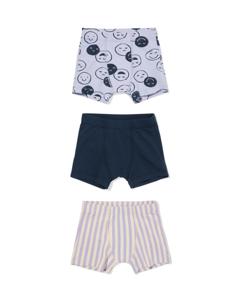 HEMA Kinderboxers Gezichtjes - 3 Stuks Lila (lila)
