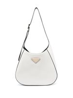 Prada sac porté épaule en cuir à logo triangulaire - Blanc