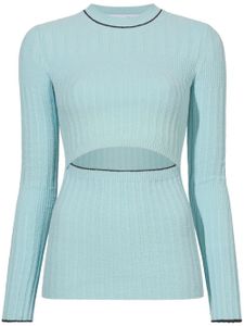 Proenza Schouler White Label haut en fil bouclé à découpes - Bleu