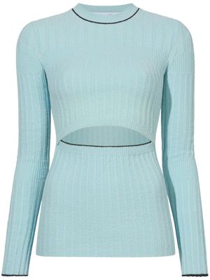 Proenza Schouler White Label haut en fil bouclé à découpes - Bleu