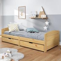 Slaapbank met 2 lades IRUN 90x200 cm massief grenenhout