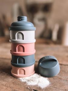 Melkdispenser met 4 vakken BEABA mineraalgrijs/roze