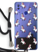 Eenhoorns overal: Honor Note 10 Transparant Hoesje met koord