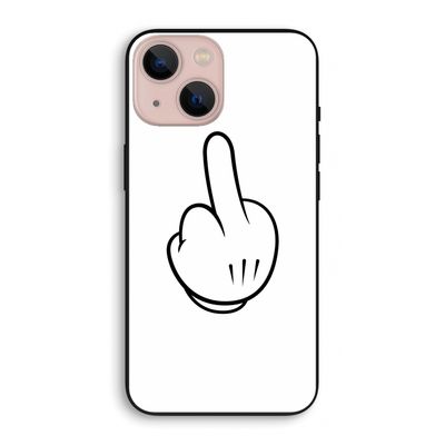 Middle finger white: iPhone 13 mini Biologisch afbreekbaar hoesje