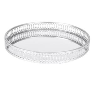 Home & Styling Kaarsenbord spiegelbodem - rond - zilver - D25 cm - Kaarsenplateau