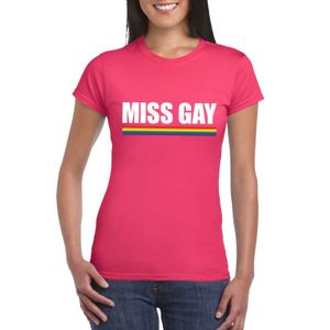 Gay Pride lesbo shirt roze Miss Gay dames 2XL  -